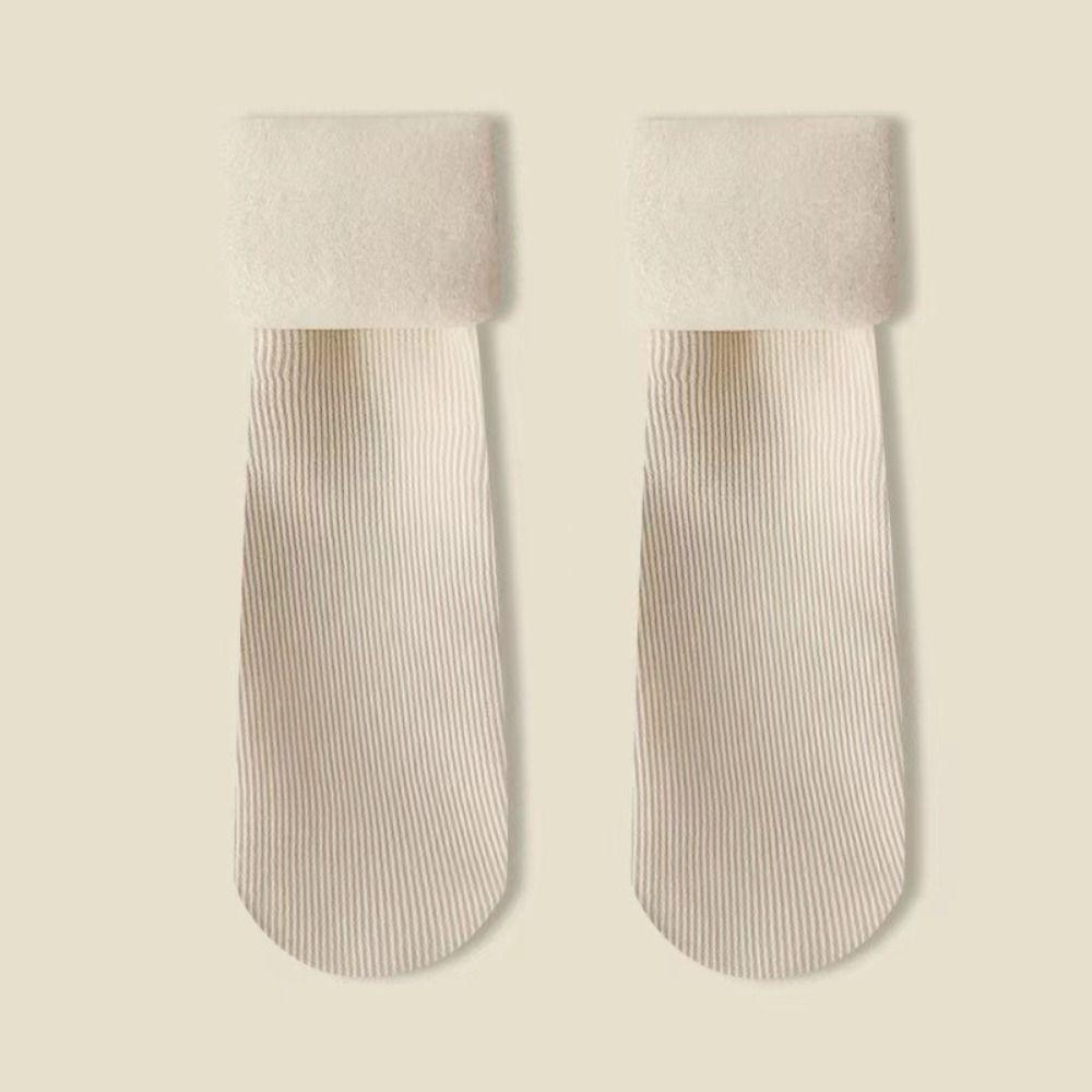 Seamless Thick Plush Snow Sock Middle Tube Mid Length Sock Hot Sleeping Socks  for Women Mens