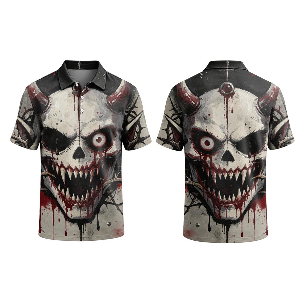 Men's Halloween Print Short Sleeve Casual T-Shirt