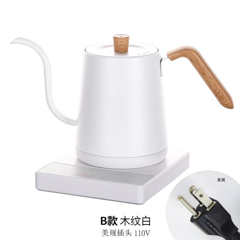 Titanium Silver Gray Gooseneck Kettle Electric Kettle Temperature Control Coffee Pot Stainless Steel Slender Spout Tea Kettle
