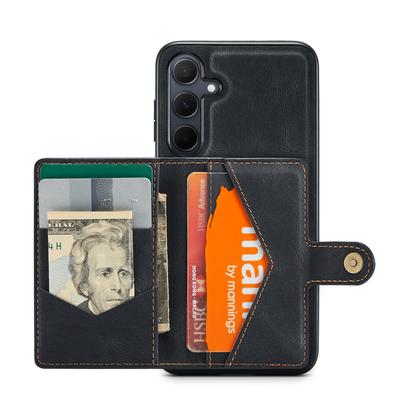 Voor Samsung Galaxy A55 5G Hoes Leer+TPU Telefoonhoes met Kaartvak
