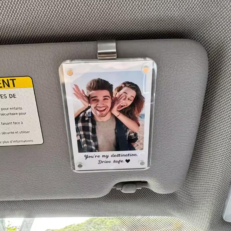 1/2/3Pcs Picture Photo Frame Car Visor Photo Clip Auto Interior Decor For Car Driving Keepsake Sun Visor Organizer Couples Gift