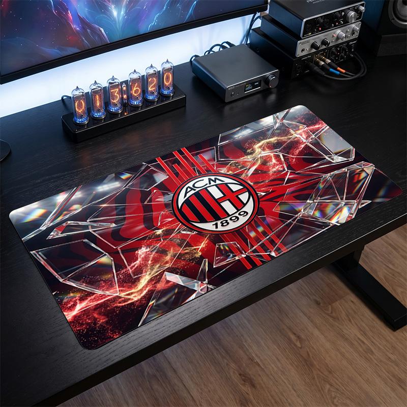 Tappetino per Mouse Grande Stampato AC Milan, Tappetino Morbido in Gomma Antiscivolo per Scrivania da Gioco per Ufficio Laptop Computer Decorazione