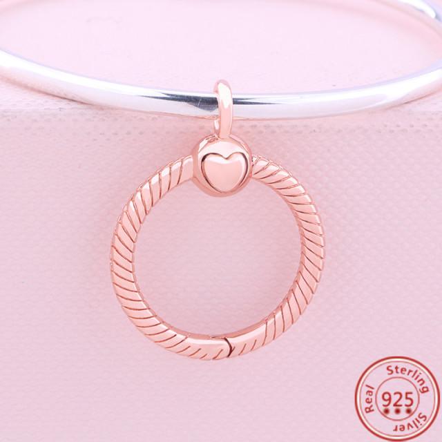 New O Heart Shape Fashion Pendant Key Chain Beads Fit Original Fashion Bracelet Necklace Diy Charm Women Jewelry