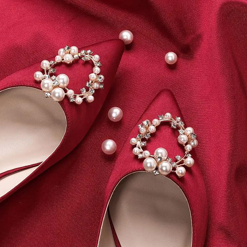 Primăvară și toamnă Noi domnișoare de onoare Mireasă Pantofi de nuntă Perle ascuțite Apă diamant Pantofi cu toc fin 35--40