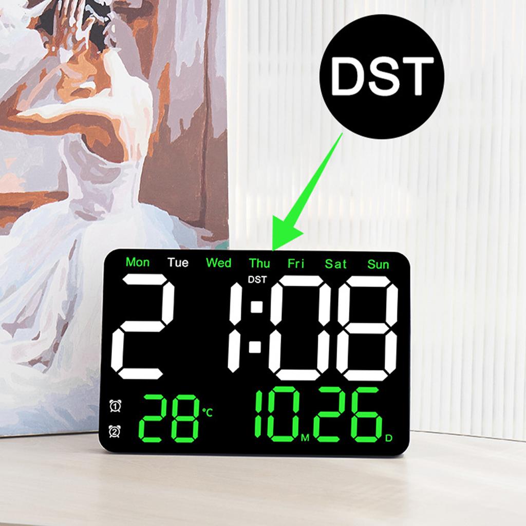 LED-Wecker große Größe digitale elektronische Wanduhr Wohnzimmer einfach Woche großer Bildschirm leise
