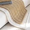 Thick Quilting Process Bench Cushion Corduroy Warm Sofa Mat Autumn and Winter Simple Solid Color Plush Cushions Anti Slip Wear-resistant Non Shifting