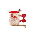 Hochwertig aussehende Weihnachtspaar Keramiktasse Weihnachts-Wasserbecher Souvenir-Geschenk Schleife Cartoon-Tasse