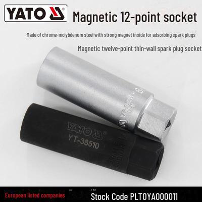 Yiertuo Magnetic 12-Point Thin-Walled Chrome-Molybdenum Steel Spark Plug Socket 3/8" Wrench