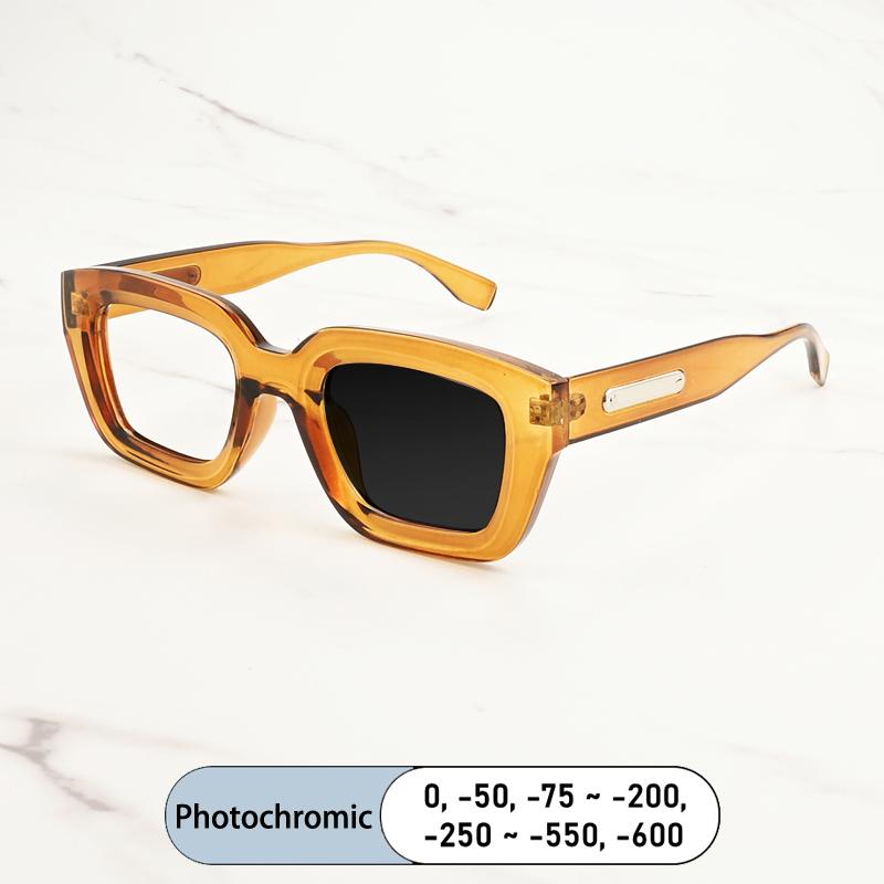 Brand Design Square Thick Frame Men Myopia Glasses Prescription Nearsight Anti Blue Light Women Short Light Optical Eyewear