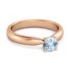 Blue Topaz Classic Solitaire Ring - 925 Sterling Silver Rose Gold Vermeil