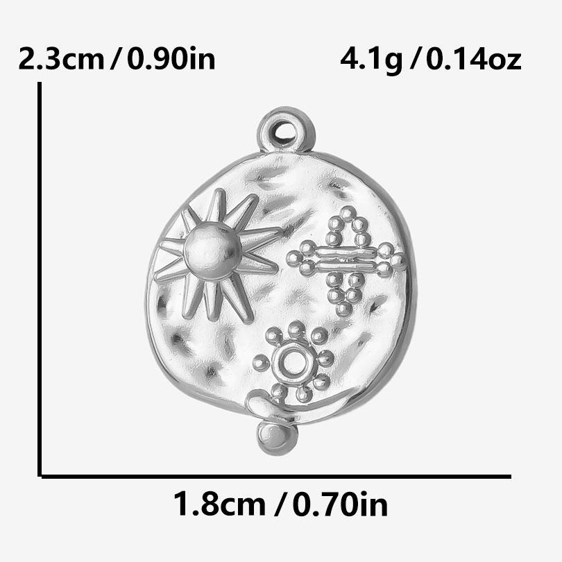 5pcs/Lot Silver Color Le Soleil Pendentif Stainless Steel Charm Pendants For Jewelry Making Supplies Metal Sun Charms Decoration