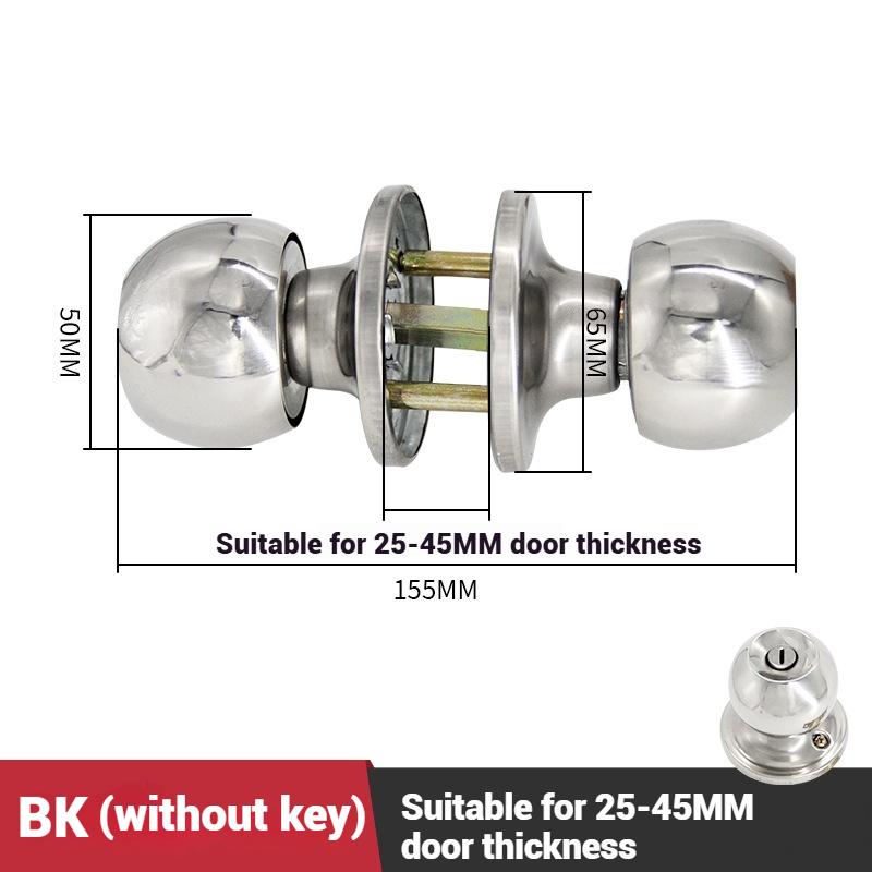 ZEXEF Door Handle Knobs Spherical Lock Indoor Bedroom Door Ball Lock Stainless Steel Universal Locks Accessories with Keys