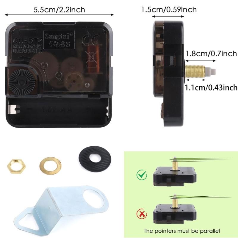 Silents Clock Mechanism Replacement Kits, Battery Operated Clock Movement Parts with Clock Hand DIY Clock Repair Parts