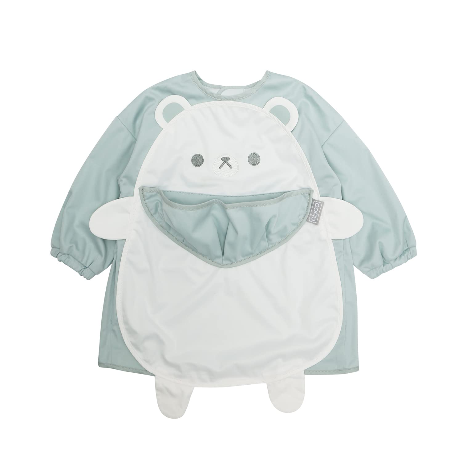 

Abu Long Sleeve Meal Polar Baby Water With Soft Knee Neck Easy to Baby Going For Going Out [aboo] Apron, Bear, Food, Repellent, Pocket, Fabric,