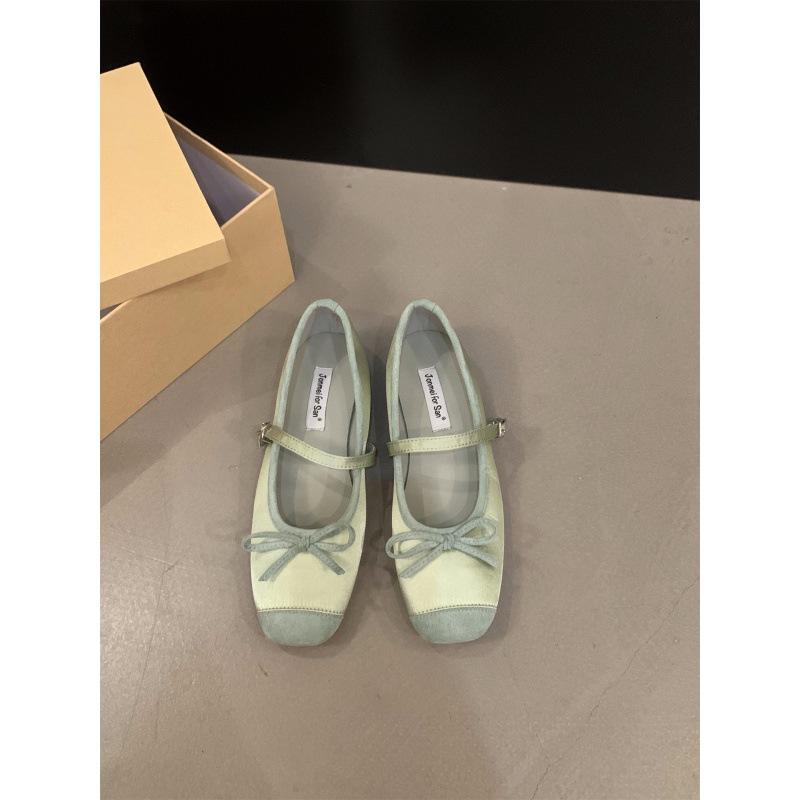 2025 Spring and Autumn New Flat-bottomed French Small Fragrant Mary Jane Single Shoes Women's Shoes Square Head Ballet Shoes