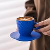 Elegant Handmade Retro Ceramic Coffee Cup & Saucer Set - Coarse Pottery Mug for Pour-Over Coffee