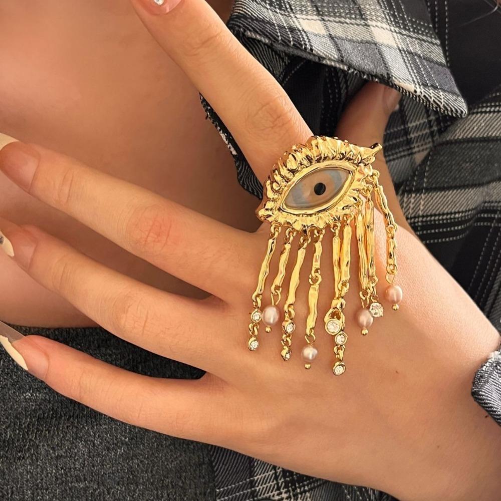 Exaggerated Eyes of Demon Stud Earring Pearl Devil's Eye Ring Devil's Eye Earrings  Party Favors