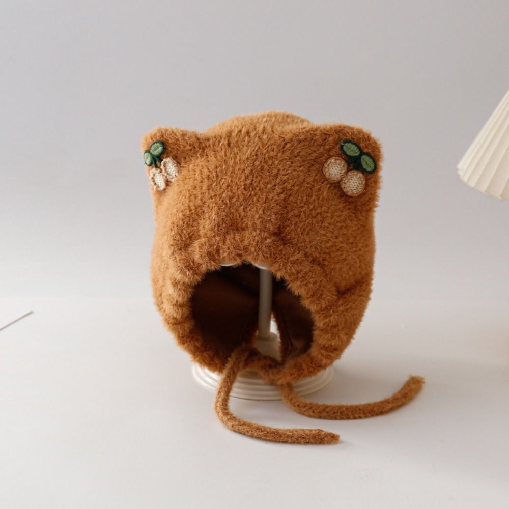 

Cute Beanie Cap Autumn Winter Ear Protection Cap New Warm Hat for Baby рожевий