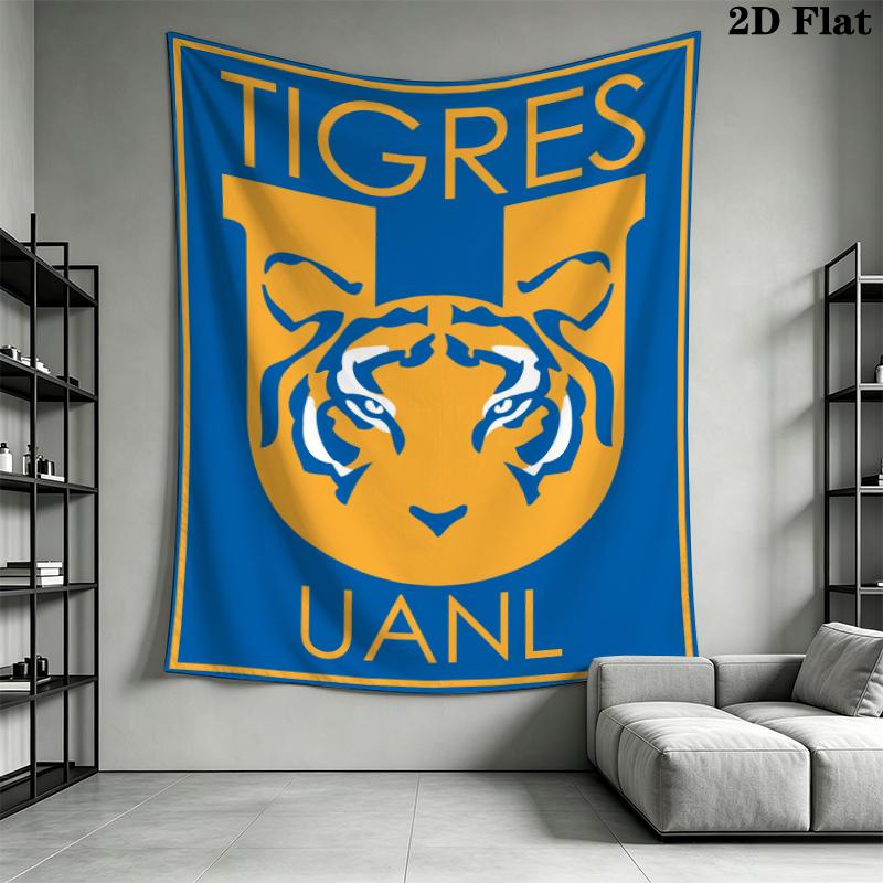 Tigres UANL Wall Tapestry Aesthetic Wall Hanging Printed Fabric Blanket Decorative Tapestries for Bedroom Living Room Home Decor