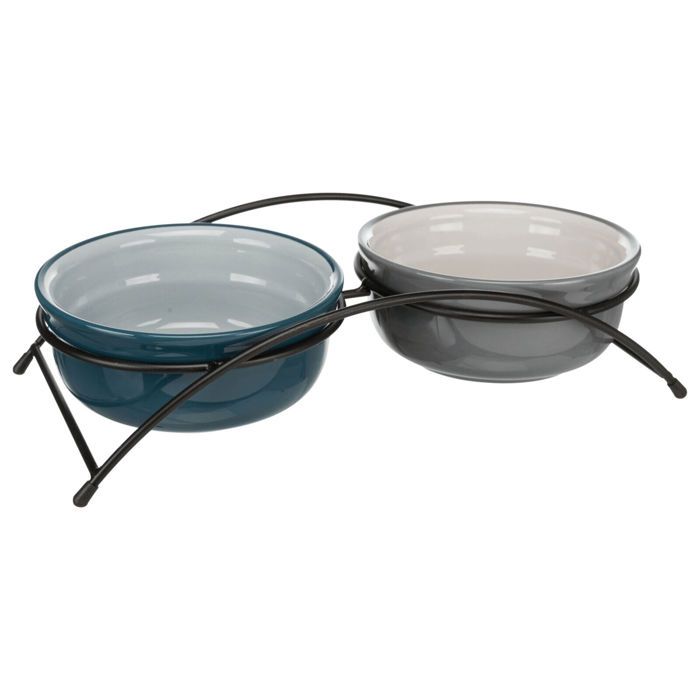 Ensemble de mangeoires - Trixie - 24536 - 2 x 0,6 L - Céramique - Antidérapant