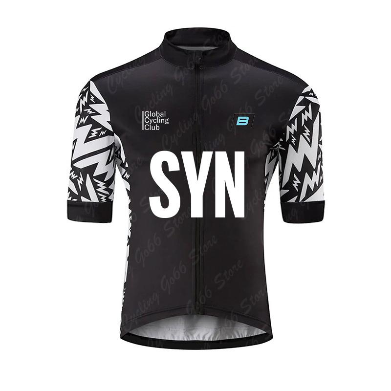 Men Summer SYN Cycling Jersey Set Breathable Racing Cycling Jersey Sport Mtb Bicycle Jersey Bike Cycling Clothing Suit S