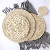 Corn Fur Woven Dining Table Mat Heat Insulation Pot Holder Round Coasters Coffee Drink Tea Cup