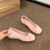 French Gentle Bow Single Shoes 2026 Ballet New Square Toe Shallow Mouth Soft Sole Non-slip Flats