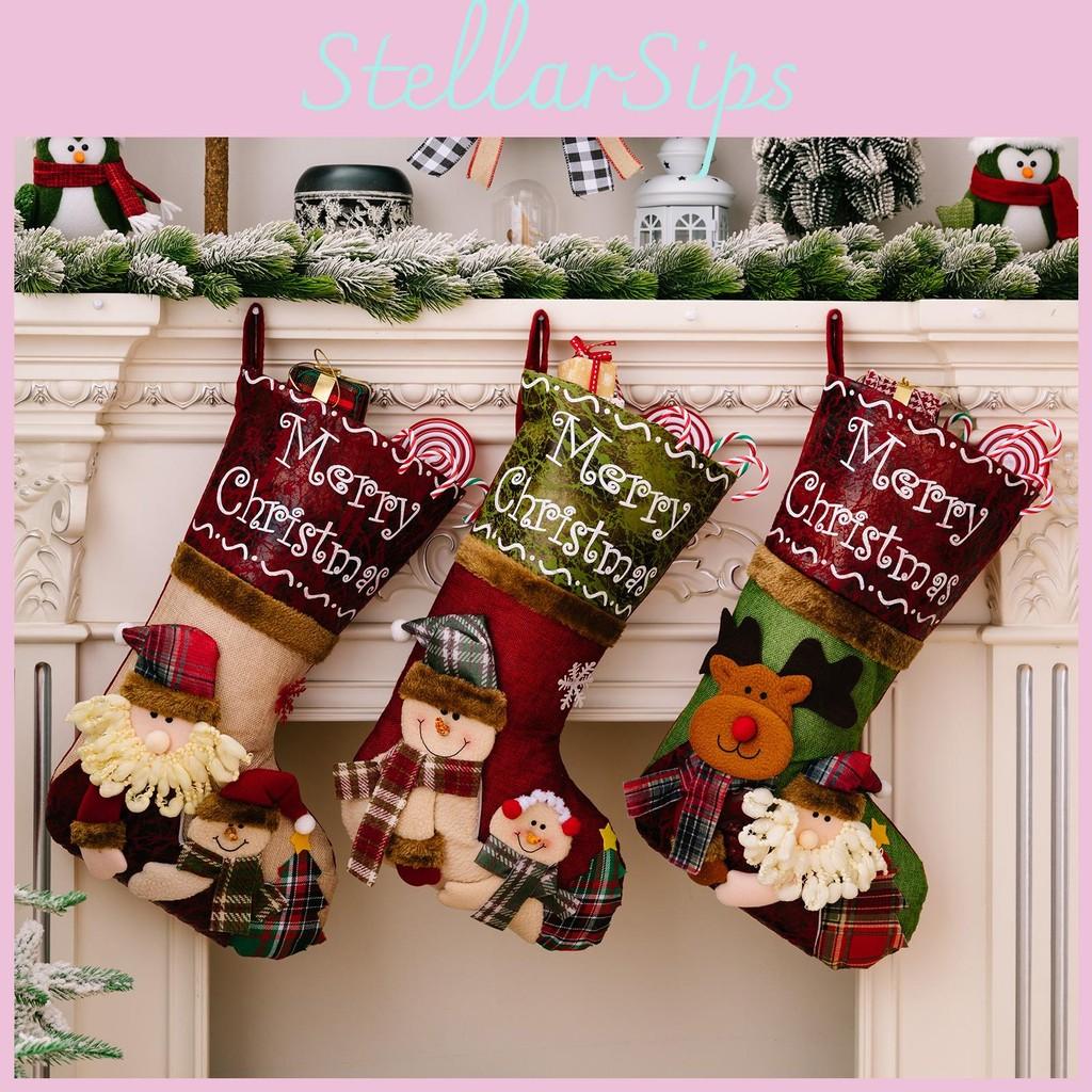 With Stockings Christmas Cartoon Santa Claus For Festive Gift Wrap And Decor