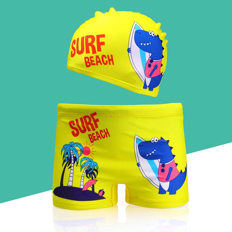 Baby Boys Cartoon Swim Shorts With Polyester Fabric For Water Play And Pool Fun