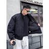 Men's American Bomber Down Jacket, Thick Winter Outerwear, Stand Collar Baseball Workwear Jacket
