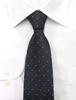 [Michiko London] Brand Necktie, Made in Japan, 100% Silk, Floral Jacquard Weave, Small Pattern (Pattern C: Gray x Blue)
