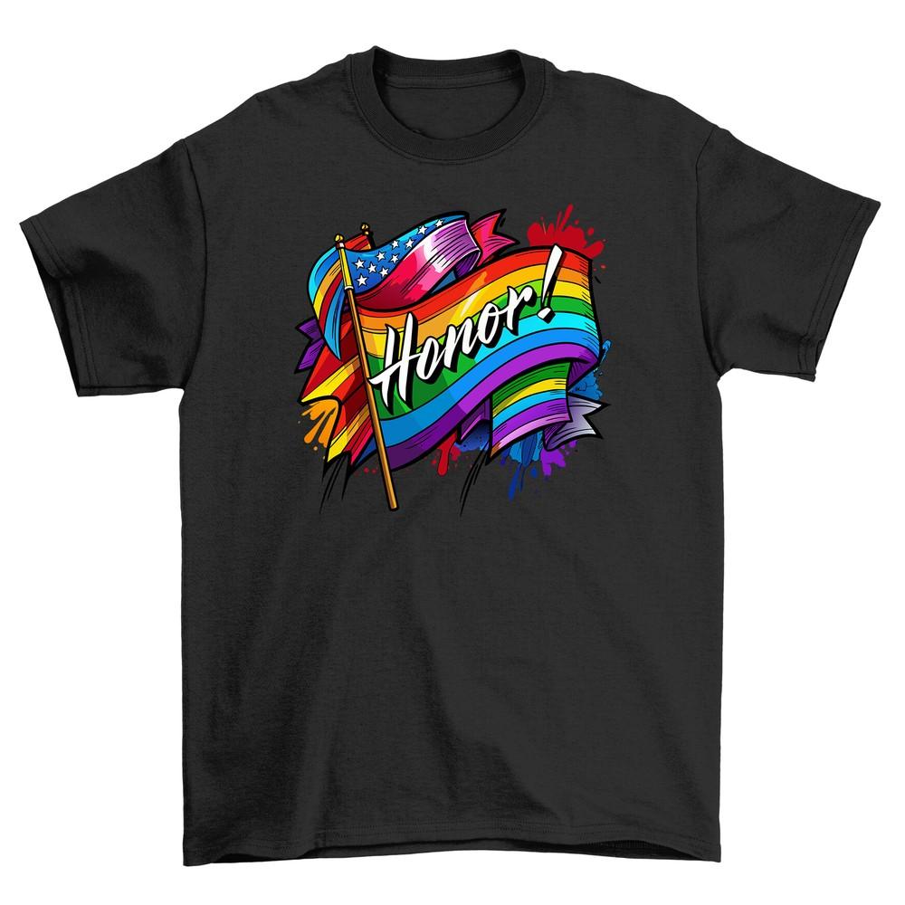 Pride_24 - Embrace Your Pride with Honor! Rainbow Flag T-shirt, Funny and Colorf