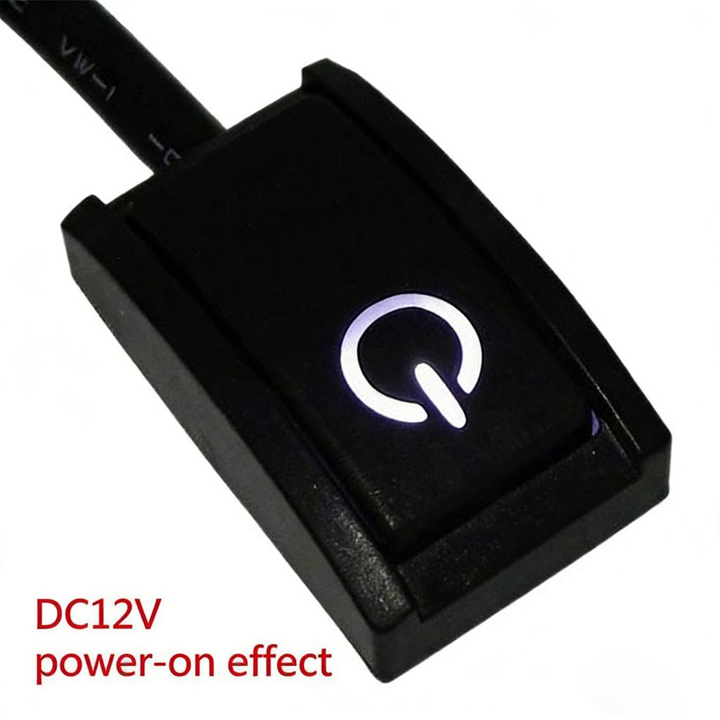 Car Modification Accessories Plastic Turn ON/OFF Switches Double Sided Tape Mount 12V Car Push Button Switches with Light