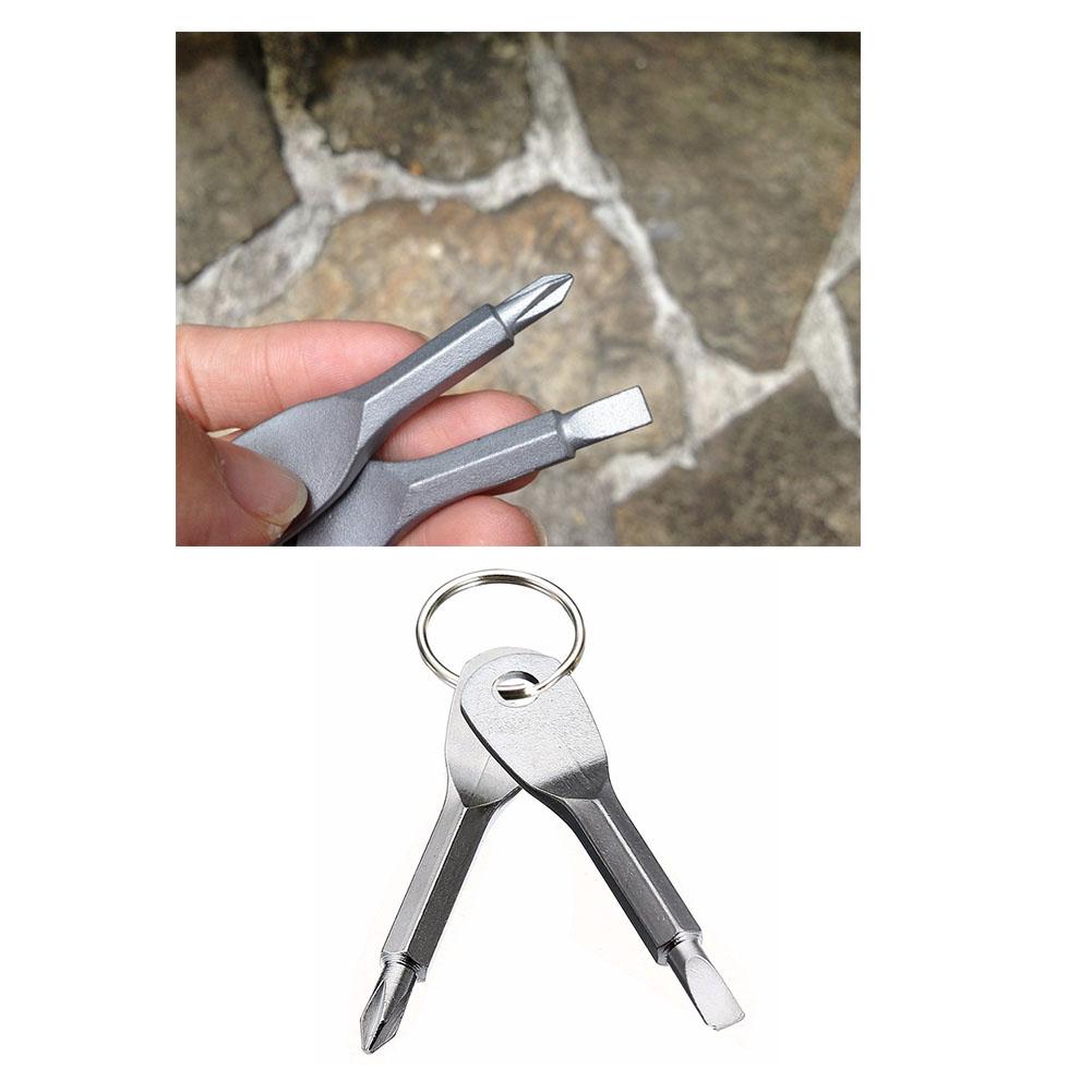 Stainless Steel Phillips Screwdriver Straight Screwdriver Keychain 6*3*1CM