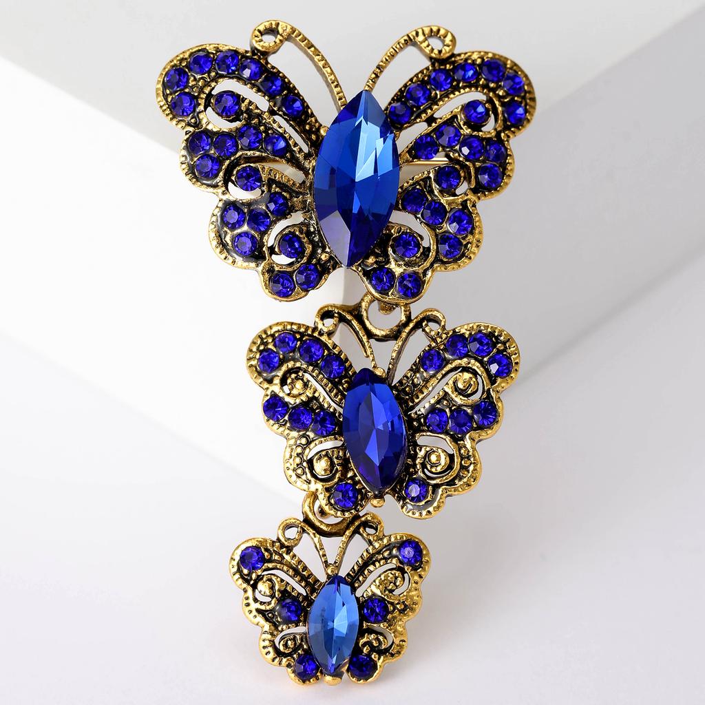Rhinestone Butterfly Brooches for Women Unisex Insect Pin Event Party Funny Luxury Gifts Backpack Decoration Clothes Accessories