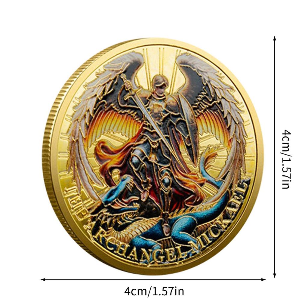 Michaels Archangel Protections Coin Christian Challenge Coin Tokens Collectibles of Strength,Protections and Faith