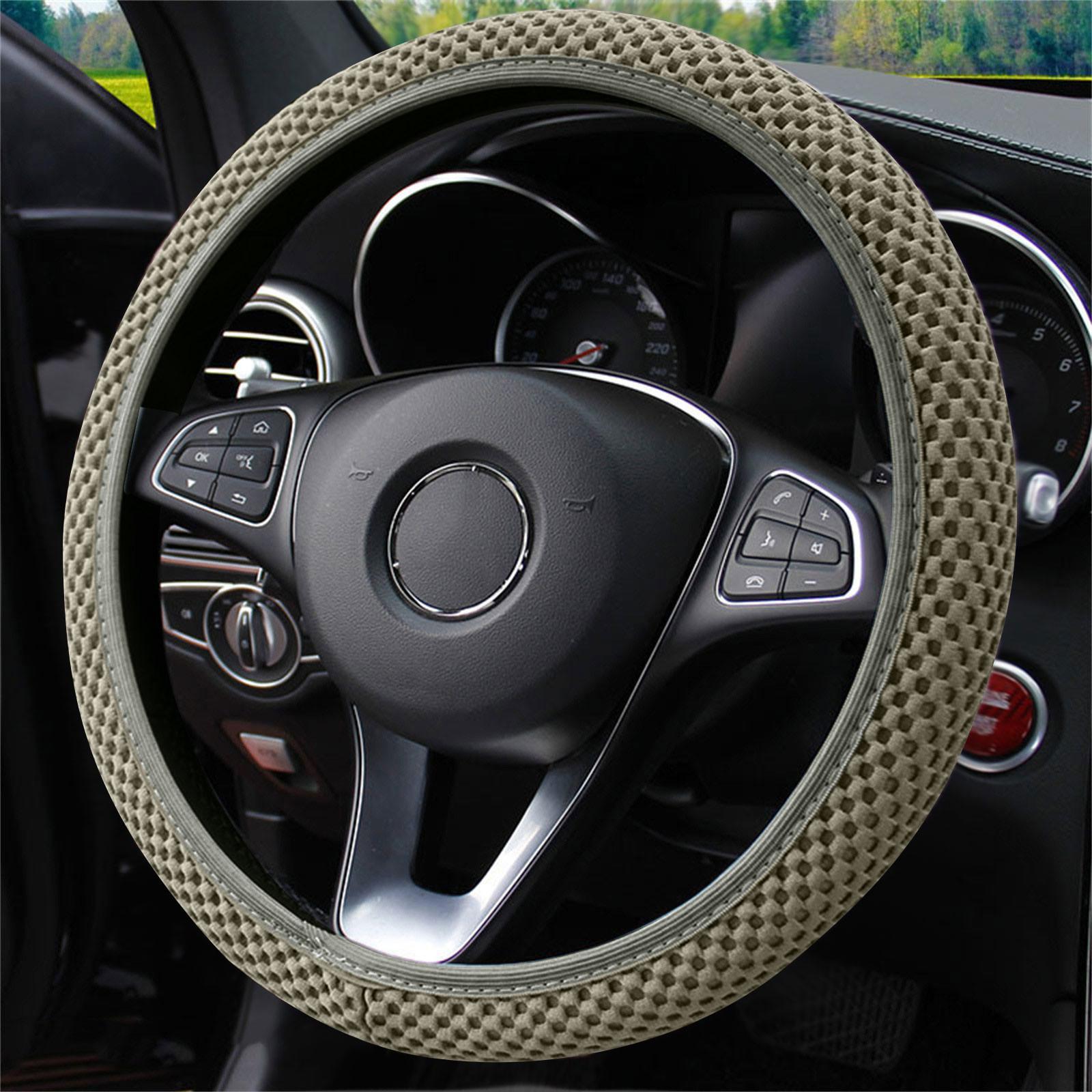 

Универсальный чехол на руль автомобиля 38 см, эластичный ледяной шелк, летние крутые нескользящие автомобильные аксессуары One Size