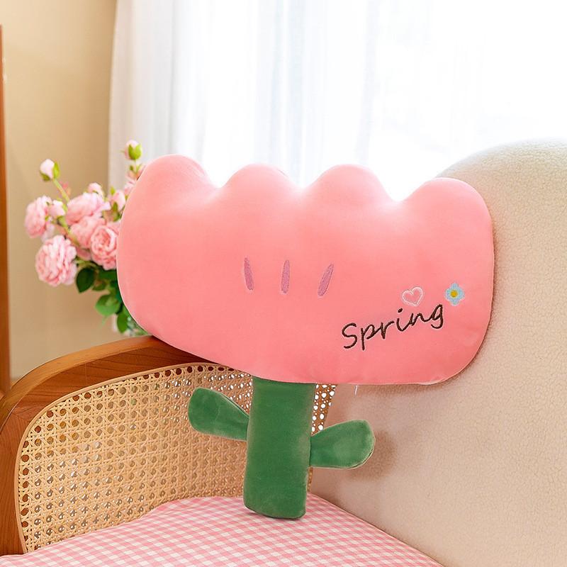 Adorable Plush Flower Pillow Comfortable Office Cushion Cartoon Floral Design