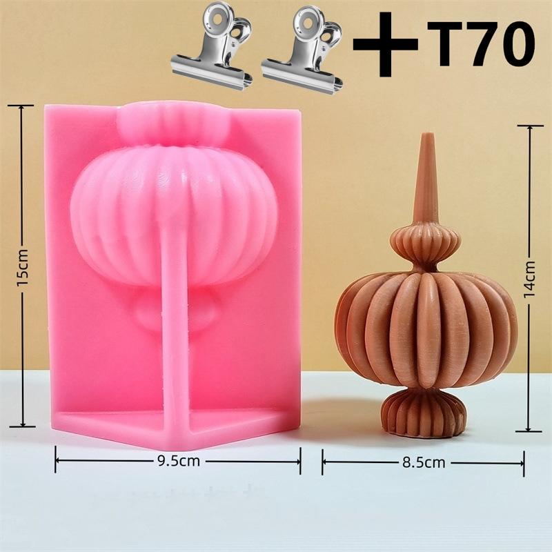 DIY Lace Vase Shape Candle Silicone Mold Roman Cylindrical Mould Irregular Pillar Candle Mold Geometric Striped Soy Wax Mold