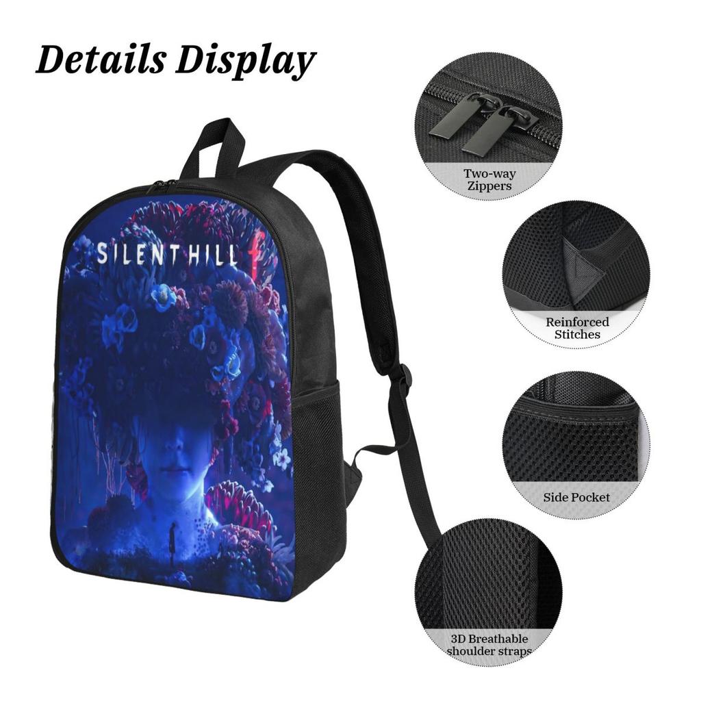 3Pcs Silent Hill F Horror Game 2025 Backpack Set for Kids Pen Bags Bookbag Sets with Lunch Box For School Students Knapsack