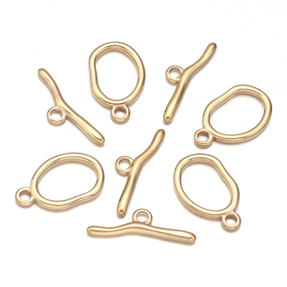 1 Set Stainless Steel OT Clasps Metal Toggle Clasps Wavy Buckle Connectors For Jewelry Making DIY Bracelets Necklace Accessories