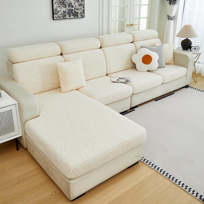 1 Pc Sofa Seat Cover Elastic Jacquard Slipcover For Living Room Easy To Clean Couch Cover A Pattern Of Latteart