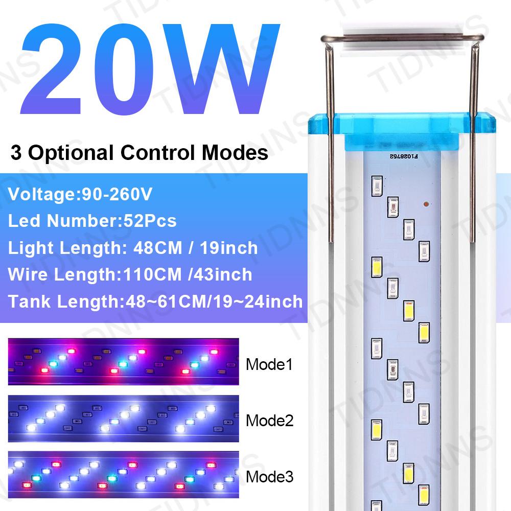 

Супертонкий светодиодный аквариумный светильник RGB для водных растений 18-58 см, водонепроницаемый, расширяемый, для аквариума, 90-260 В, цветные светильники