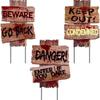 Plastic Material Halloween Warning Signs Vintage Style Yard Garden Signage  Home Decor