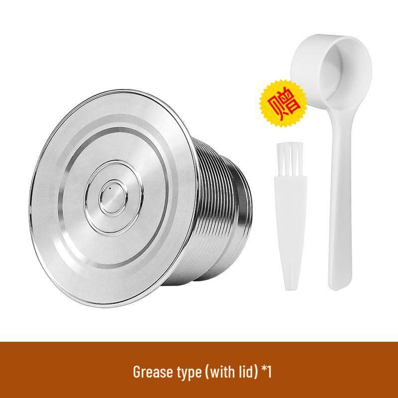 Reusable Italian Stainless Steel Coffee Capsule with Lid and Single-Hole Filter