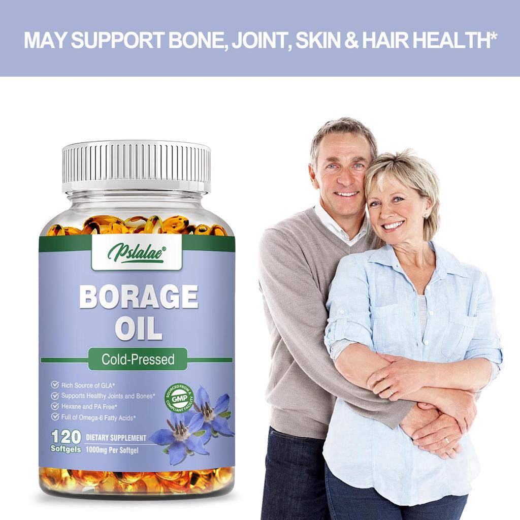Pslalae - 1000 mg Borage Oil Capsules - Skin and Joint Health