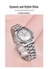 PAGANI DESIGN Damen-Uhr 32MM Wasserdicht Edelstahl mit Diamant-Zifferblatt und Kalender