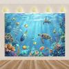 Marine Life Exploration Ocean Theme Series Birthday Party Decoration Background Cloth Gift Underwater Banner Photography Studio
