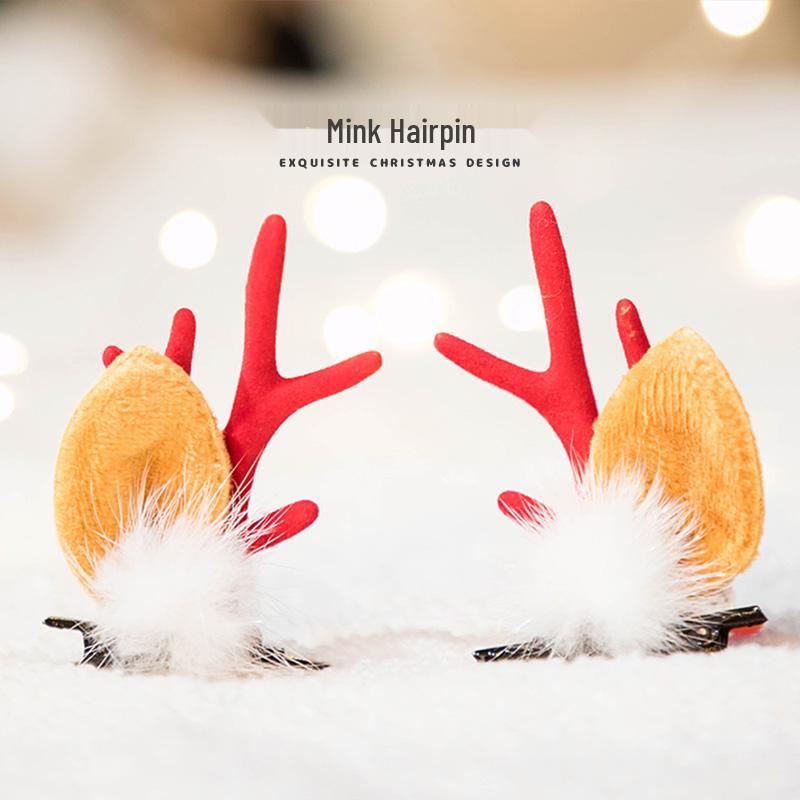 Festive Antler Hair Clip - Cute Christmas Headwear for Adults & Kids