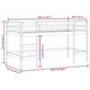 VidaXL Children's Mezzanine Bed and Tunnel, Children's Loft Bed with Ladder, Bedroom Storage Furniture, Modern, Pink 3206996